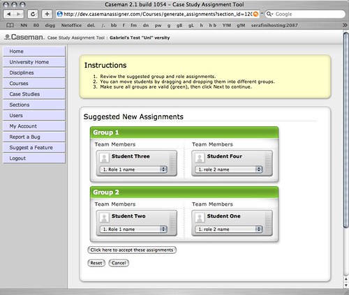 Student Assignment screenshot